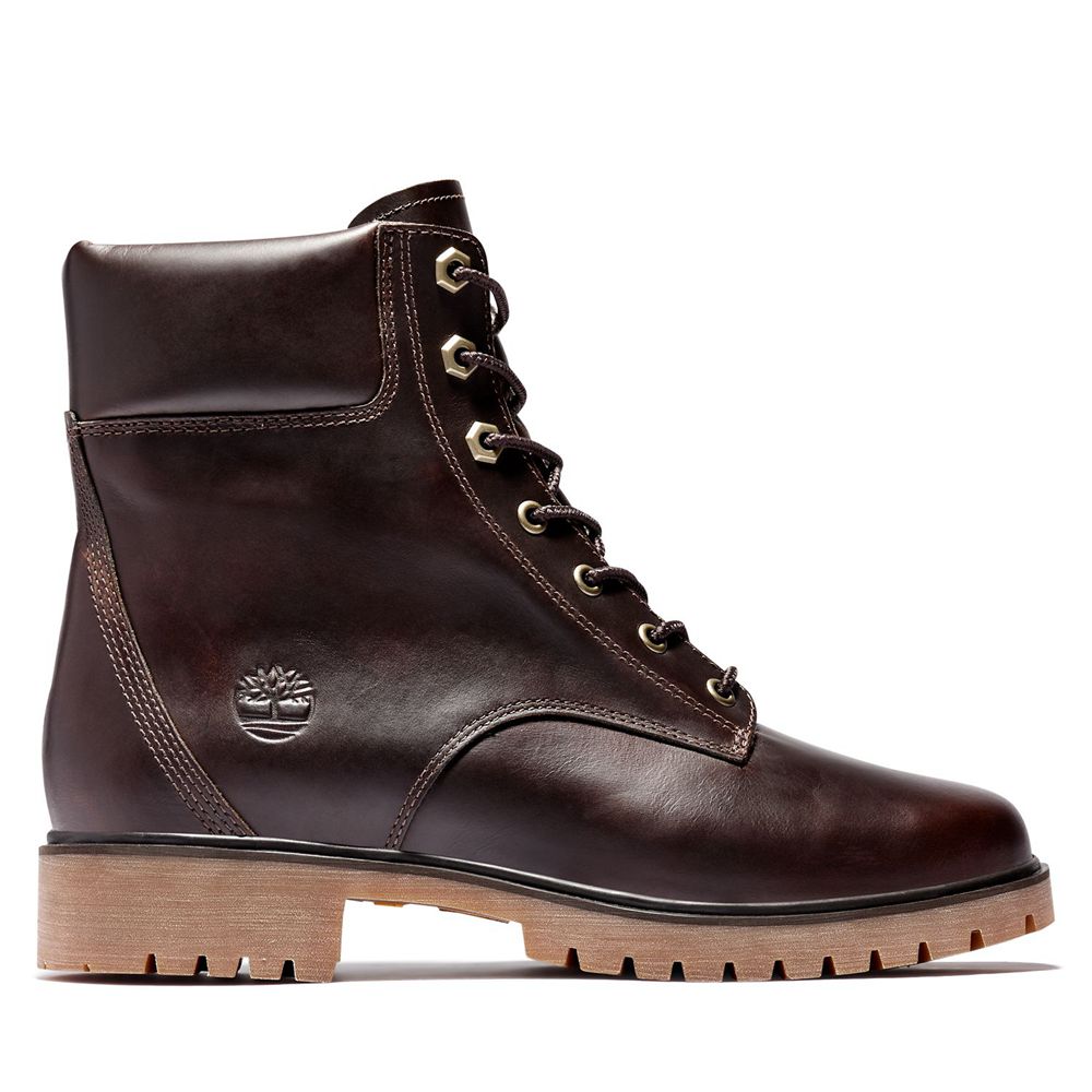 Botas 6-Inch Timberland Argentina Mujer - 6-Inch Jayne Waterproof Cuero - Marrones Oscuro - FZAVNE-0